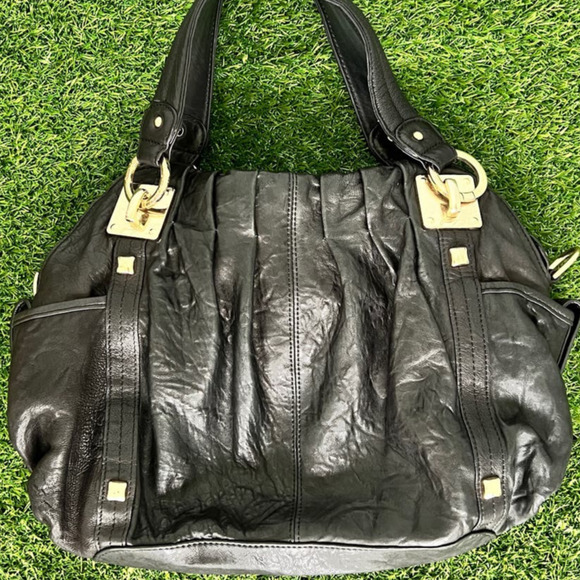 Junior Drake Black Leather Purse with Gold Tone Hardware - Picture 14 of 14